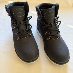 Lugz Navy Blue Canvas Lace-Up Boots